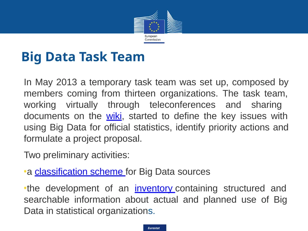 Eurostat Big Data Eurostat Effective Processing - slide 8 of 46