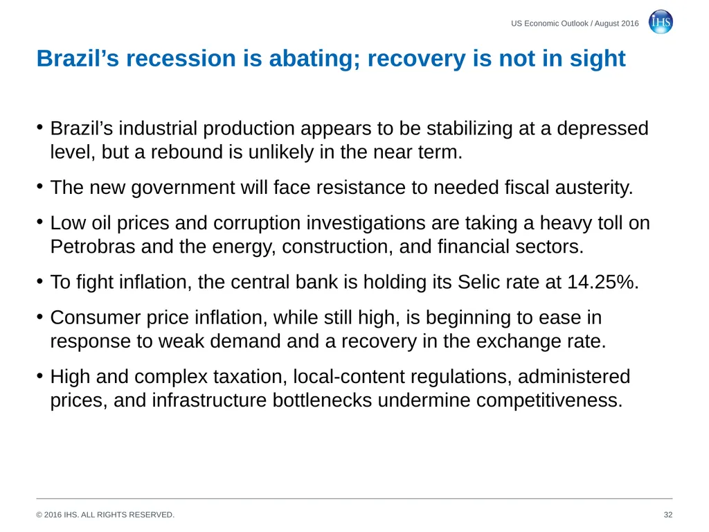 World Economic Outlook 18 August 2016 Sara - slide 32 of 70