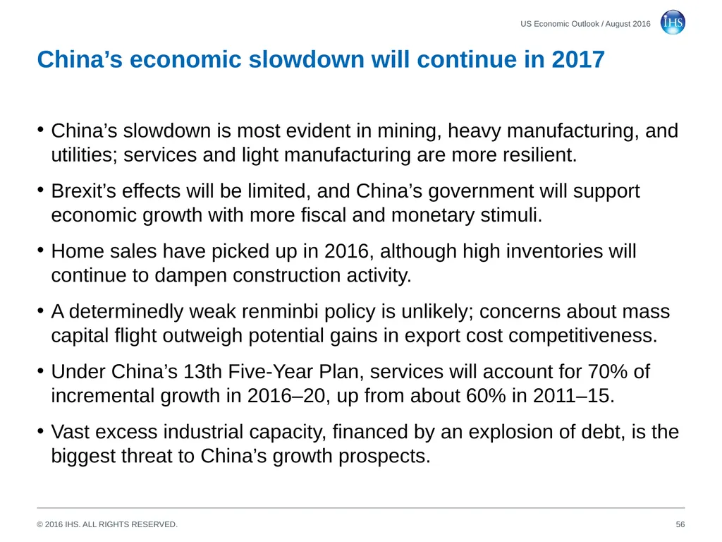 World Economic Outlook 18 August 2016 Sara - slide 56 of 70