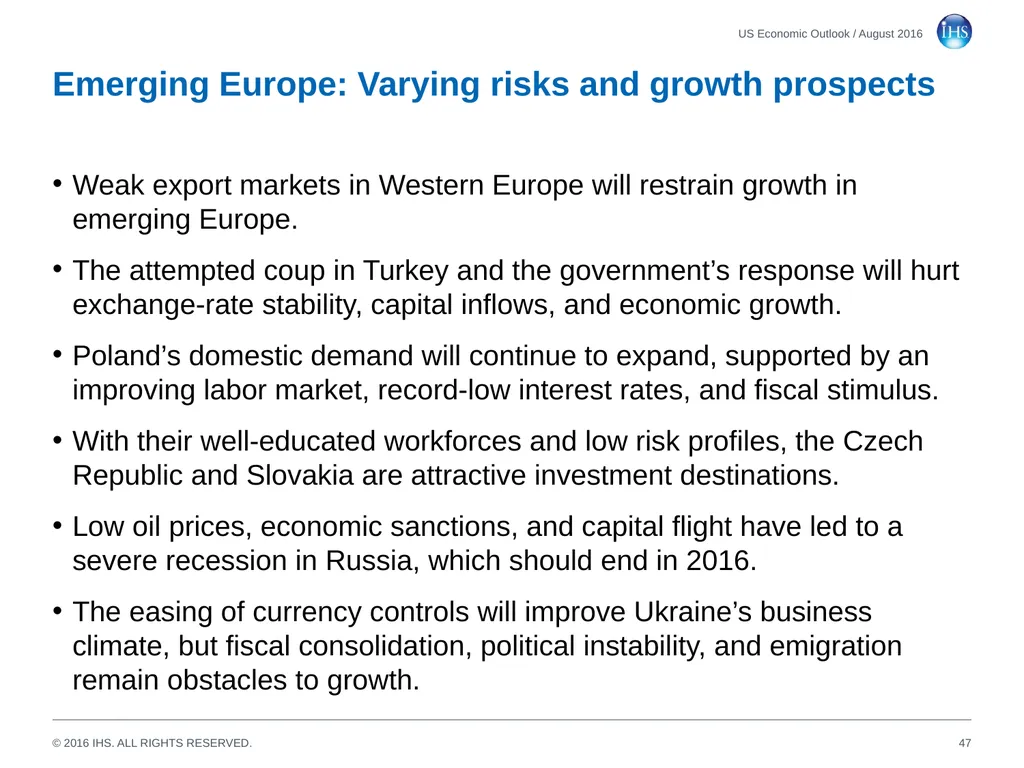 World Economic Outlook 18 August 2016 Sara - slide 47 of 70
