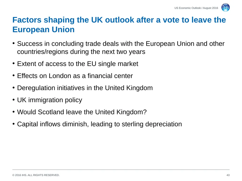 World Economic Outlook 18 August 2016 Sara - slide 43 of 70