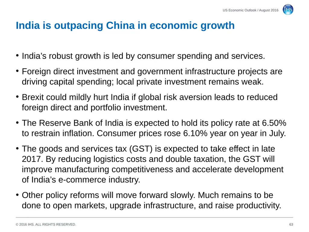World Economic Outlook 18 August 2016 Sara - slide 63 of 70
