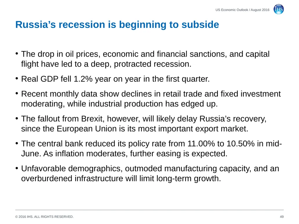World Economic Outlook 18 August 2016 Sara - slide 49 of 70