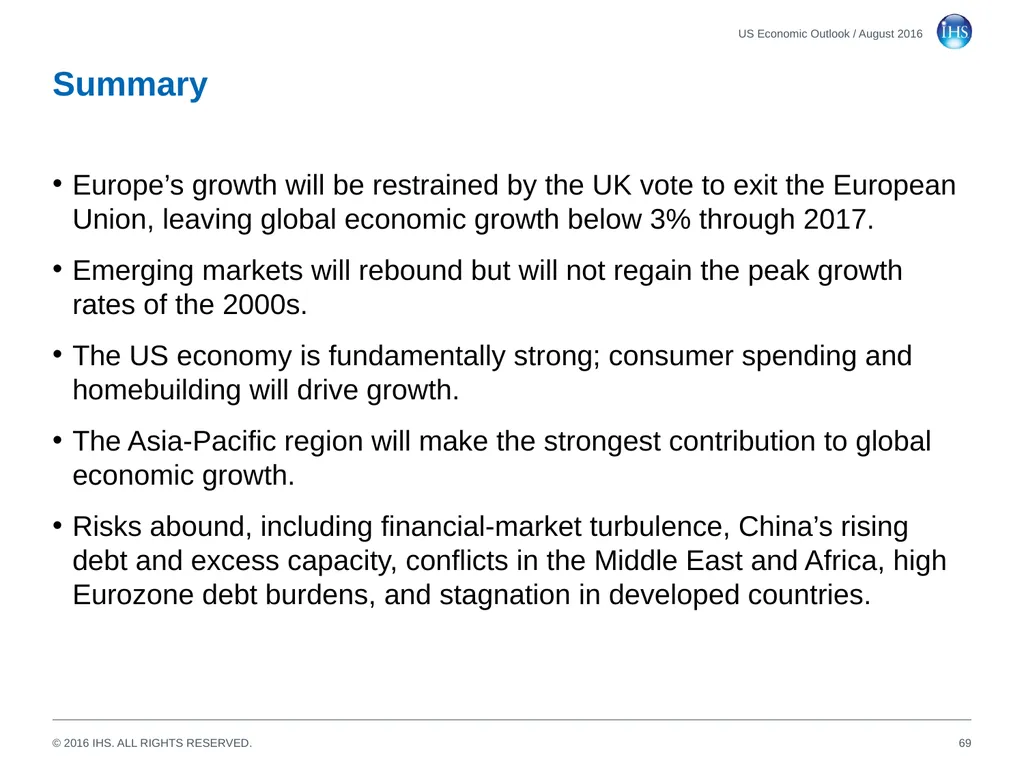 World Economic Outlook 18 August 2016 Sara - slide 69 of 70