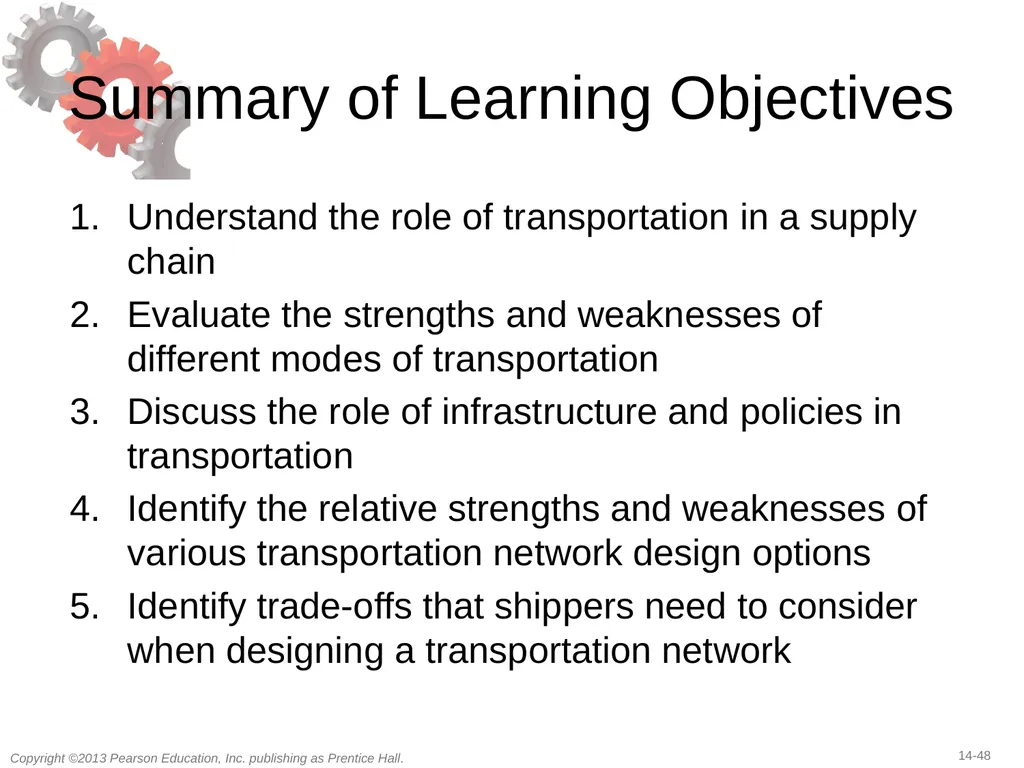 14 Transportation in a Supply Chain Learning - slide 48 of 49