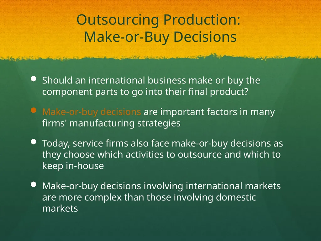 Global Production, Outsourcing and Logistics Dr. - slide 21 of 30