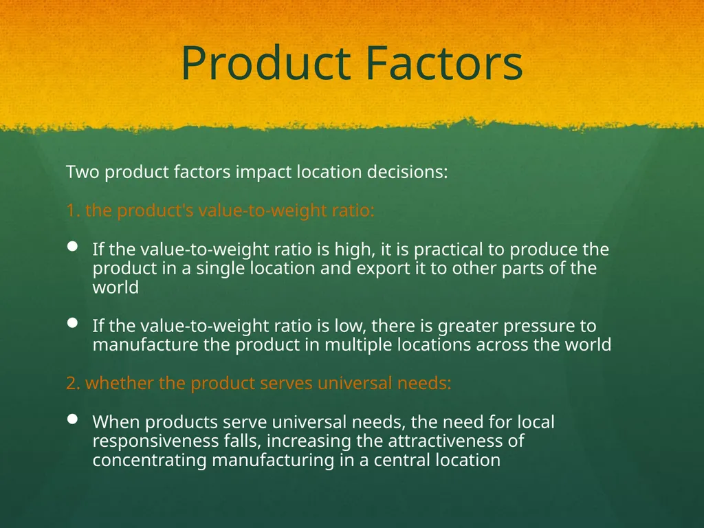 Global Production, Outsourcing and Logistics Dr. - slide 15 of 30