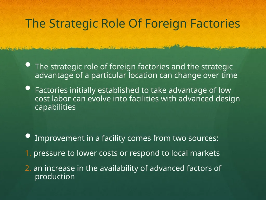 Global Production, Outsourcing and Logistics Dr. - slide 19 of 30