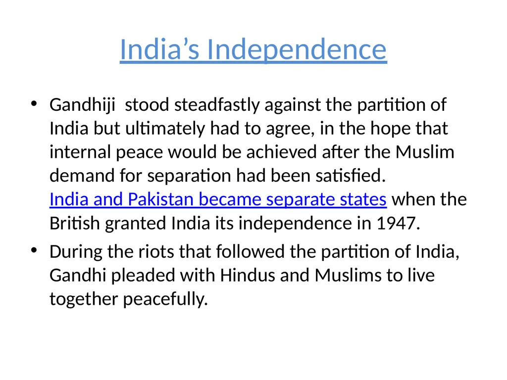 Father of the Nation Mahatma Gandhi About Mahatma - slide 10 of 13
