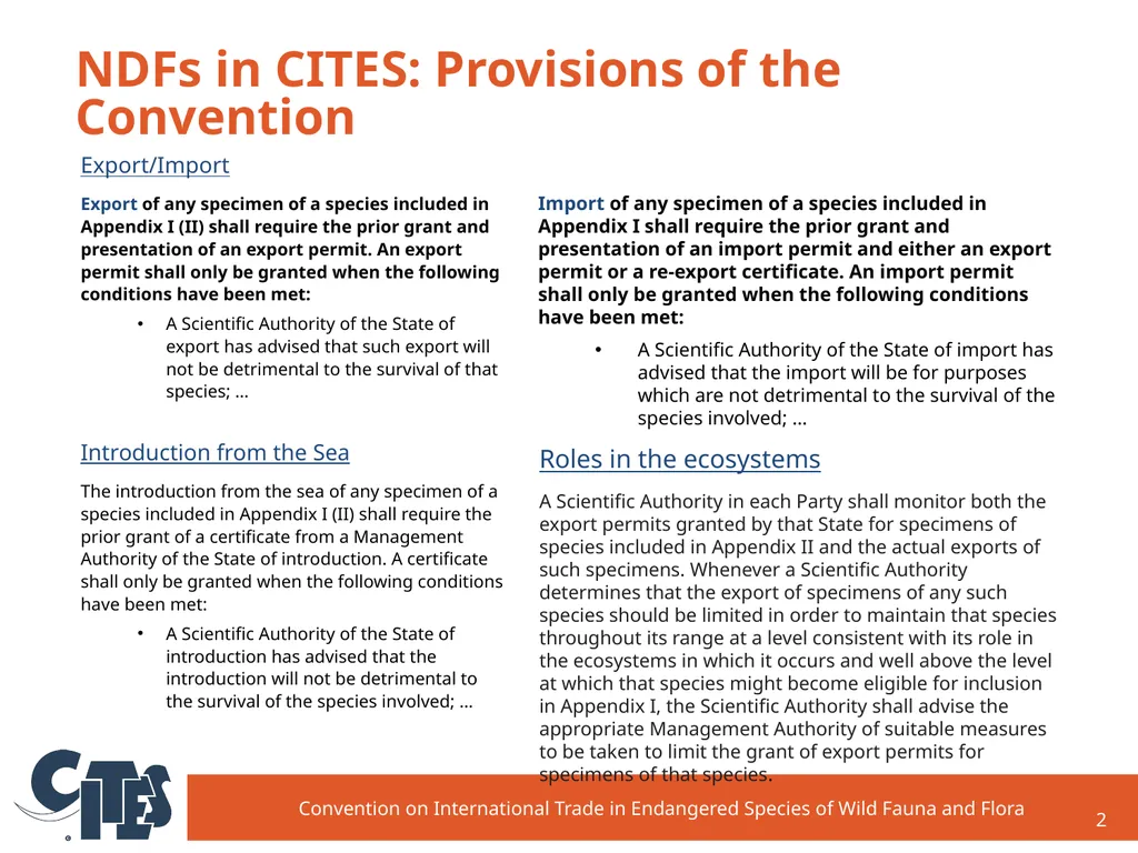 CITES NDF Project: Establishment and background - slide 2 of 12