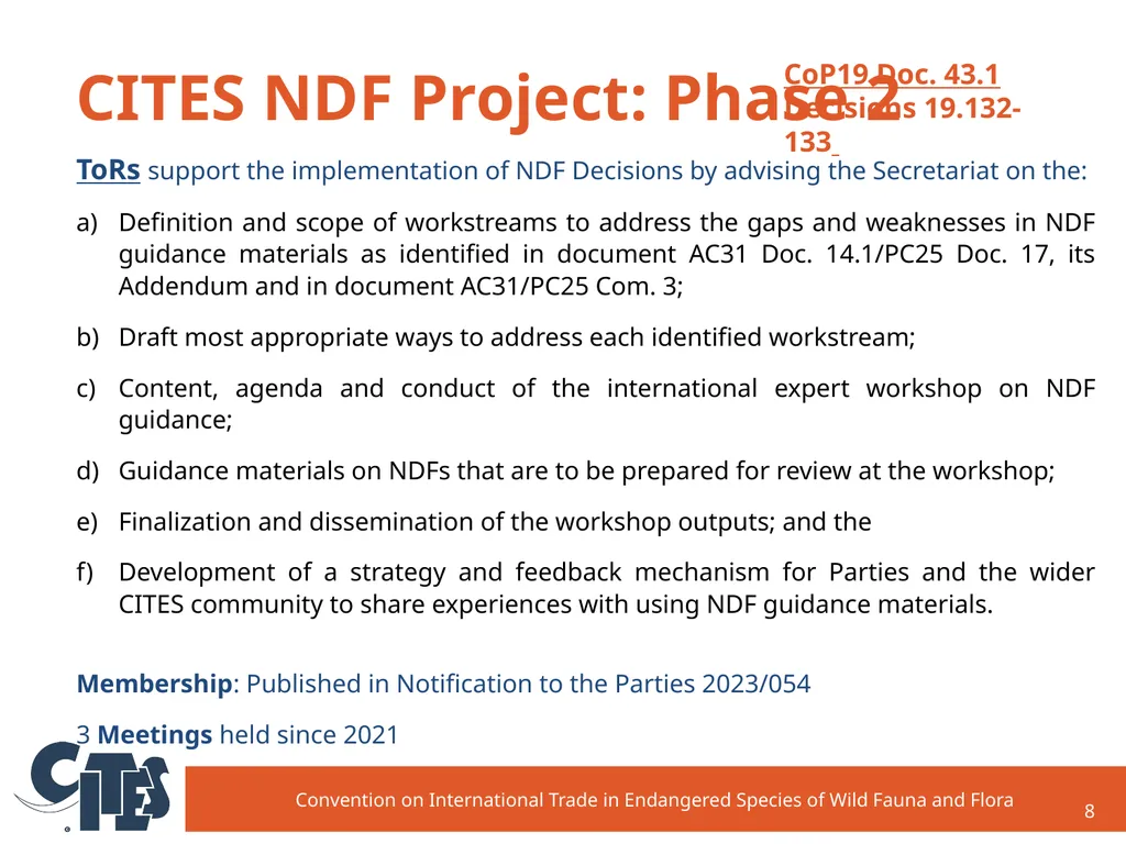 CITES NDF Project: Establishment and background - slide 8 of 12