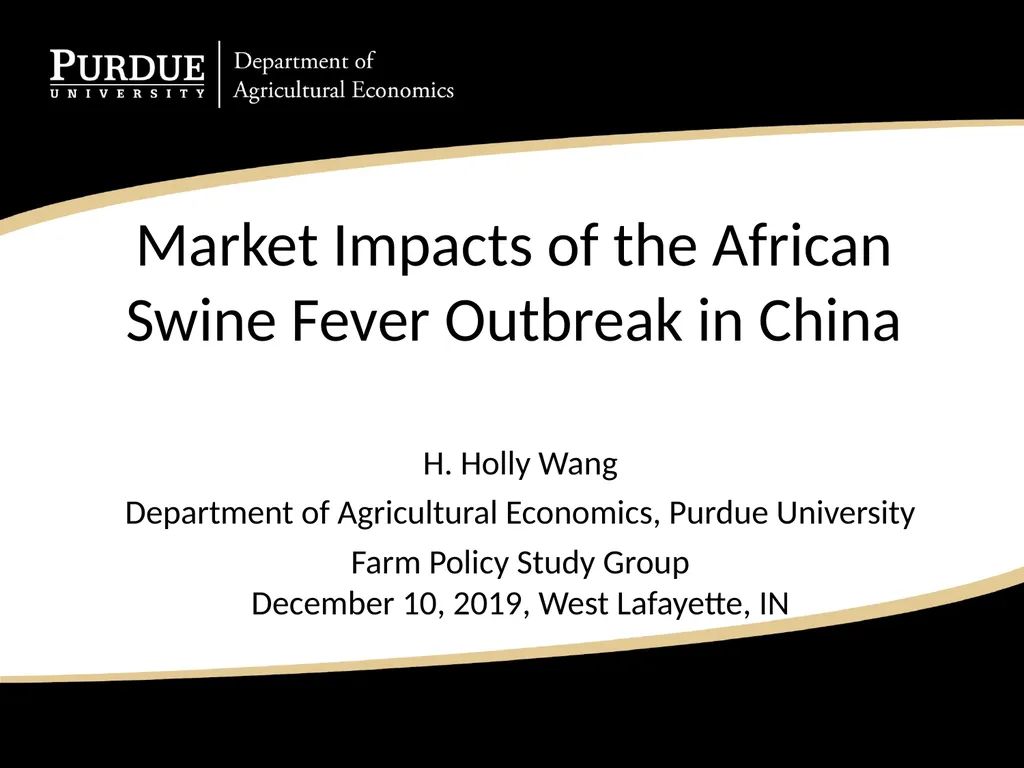 Market Impacts of the African Swine Fever Outbreak - slide 1 of 11