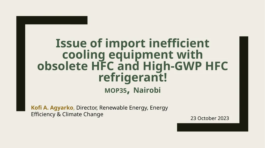Kofi A. Agyarko, Director, Renewable Energy, - slide 1 of 19