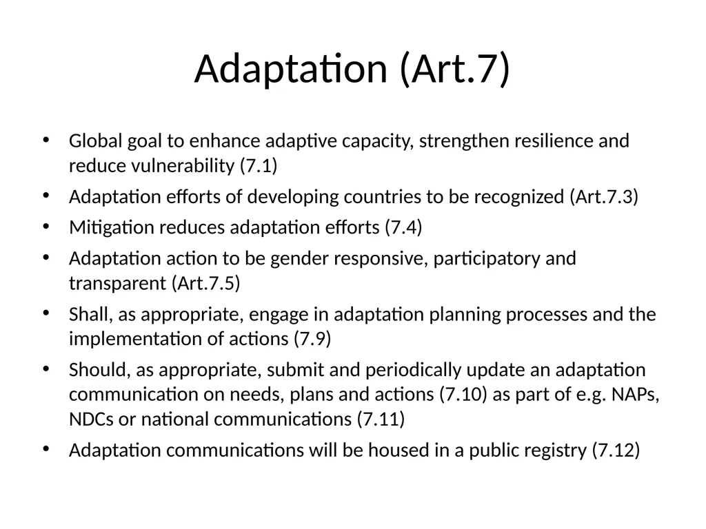 Paris Agreement and Rulebook Overview - slide 28 of 73