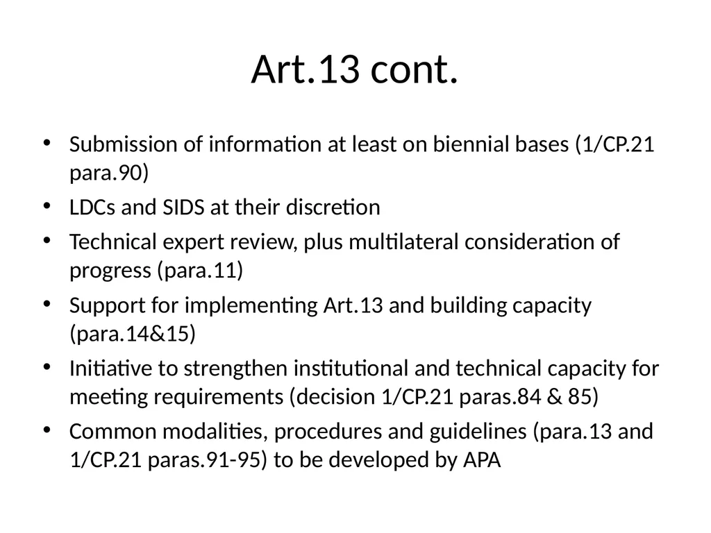 Paris Agreement and Rulebook Overview - slide 52 of 73