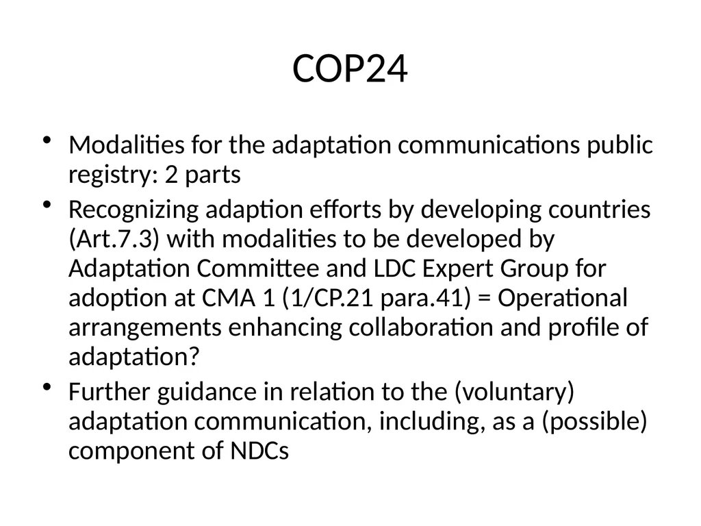 Paris Agreement and Rulebook Overview - slide 29 of 73