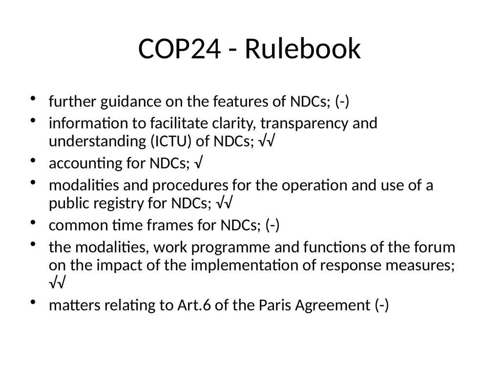 Paris Agreement and Rulebook Overview - slide 23 of 73