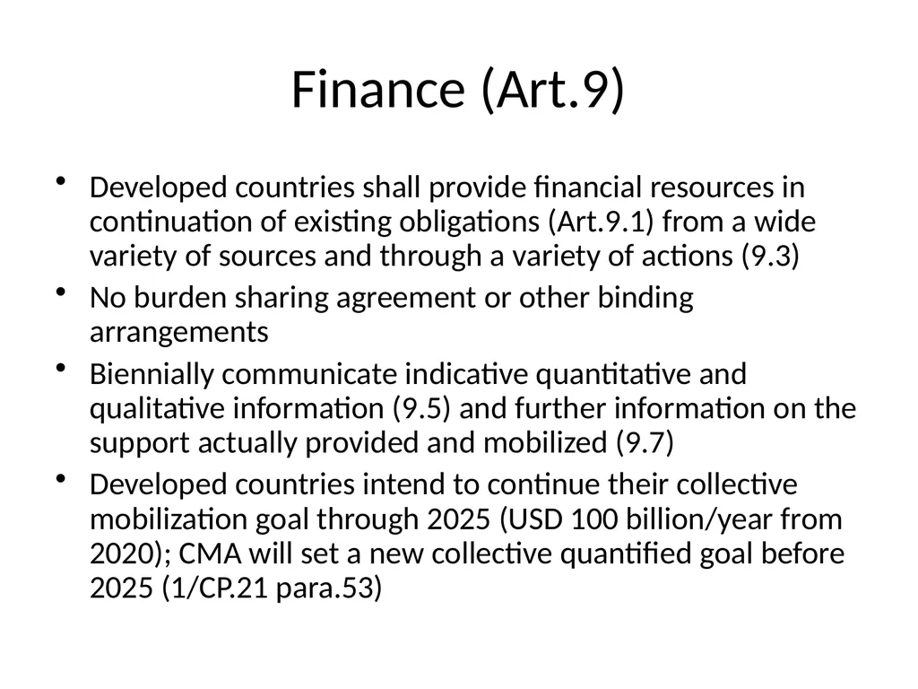 Paris Agreement and Rulebook Overview - slide 39 of 73