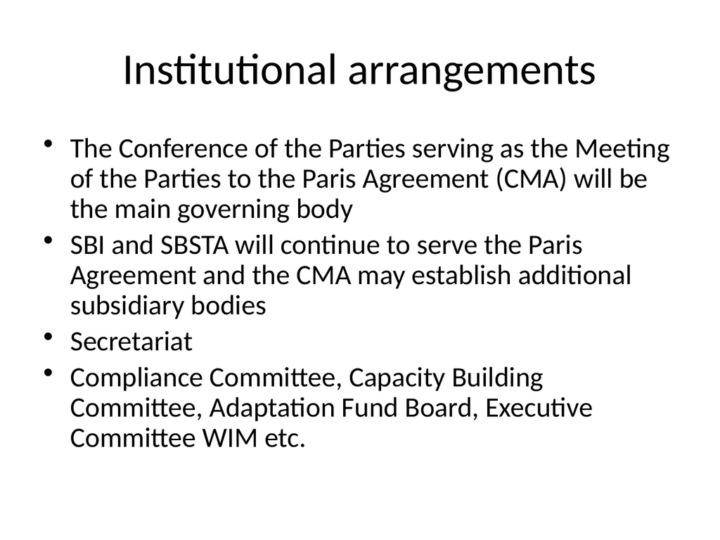 Paris Agreement and Rulebook Overview - slide 72 of 73