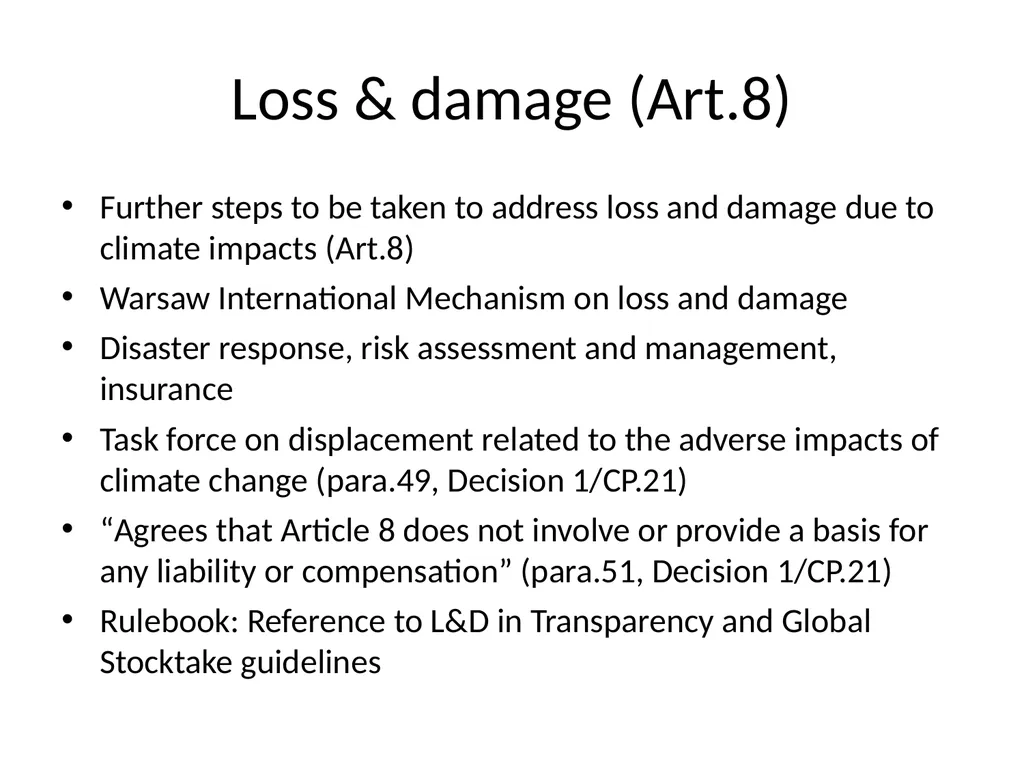 Paris Agreement and Rulebook Overview - slide 35 of 73