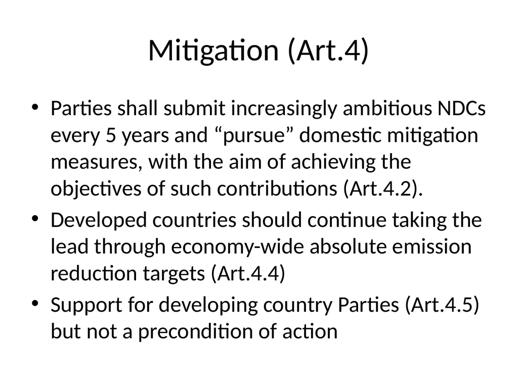 Paris Agreement and Rulebook Overview - slide 20 of 73