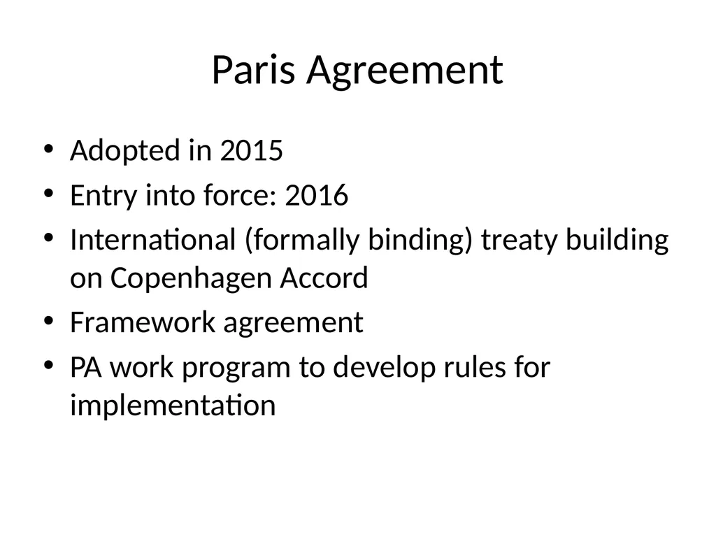Paris Agreement and Rulebook Overview - slide 8 of 73