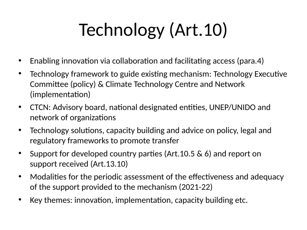 Paris Agreement and Rulebook Overview - slide 43 of 73