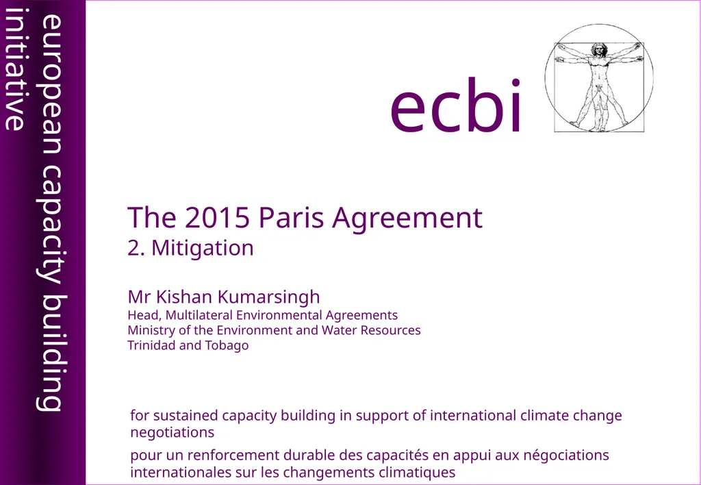 The 2015 Paris Agreement 2. Mitigation Mr Kishan - slide 1 of 19