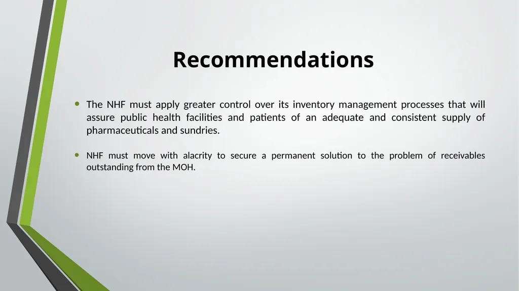 National Health Fund (NHF) Performance Audit - slide 9 of 9