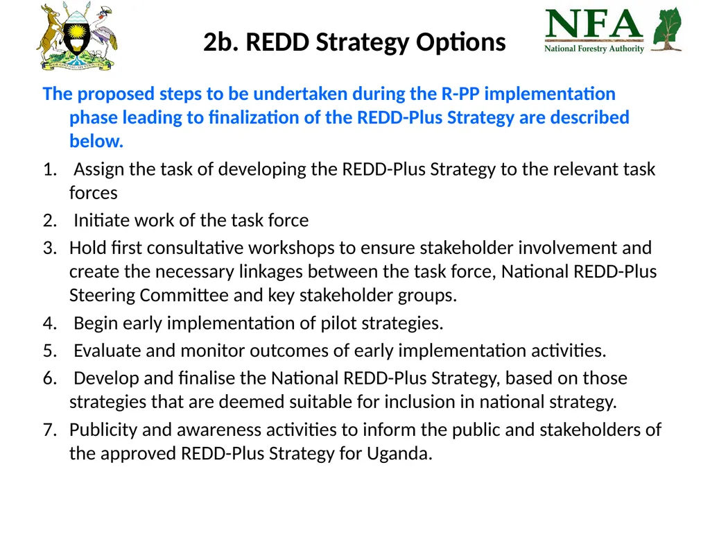 Uganda REDD-Plus Readiness Preparation Proposal - slide 25 of 35