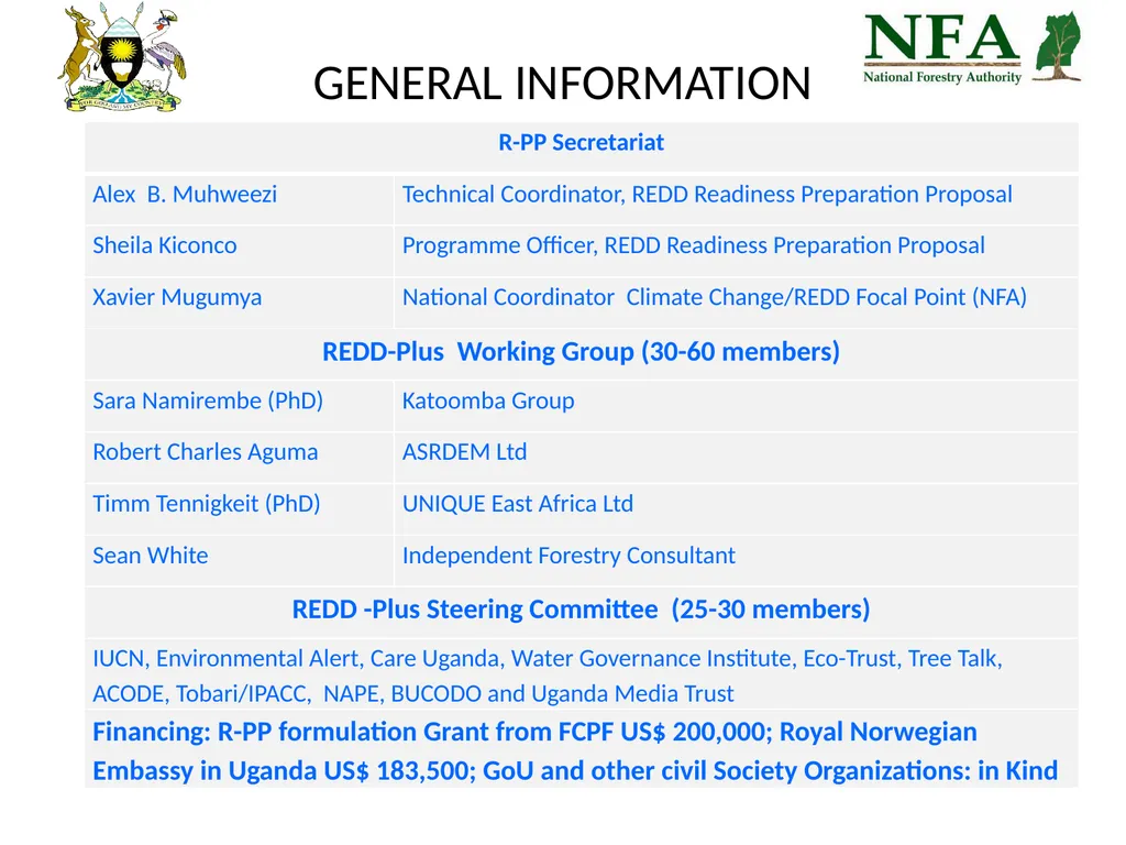 Uganda REDD-Plus Readiness Preparation Proposal - slide 2 of 35