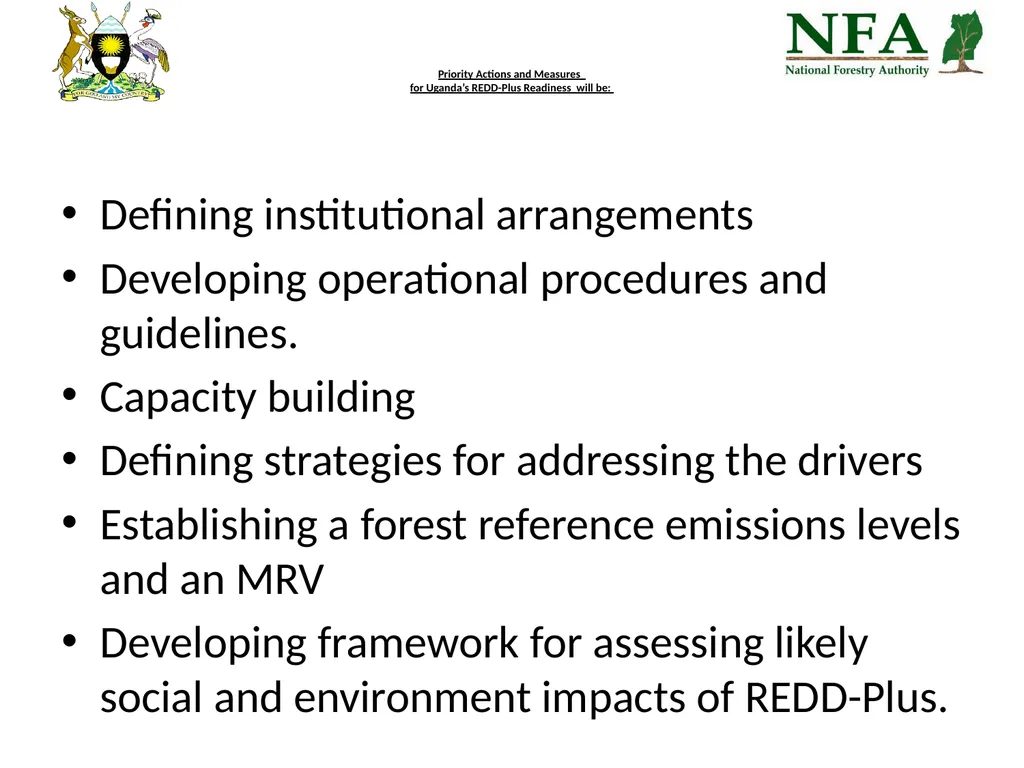 Uganda REDD-Plus Readiness Preparation Proposal - slide 4 of 35