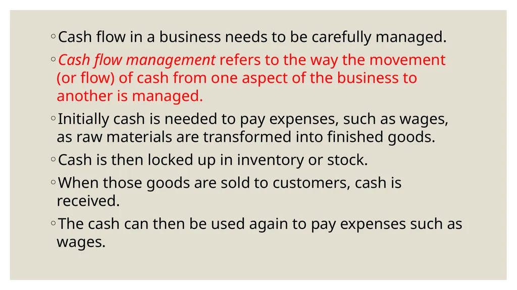 Financial Management Strategies Cash flow - slide 3 of 79
