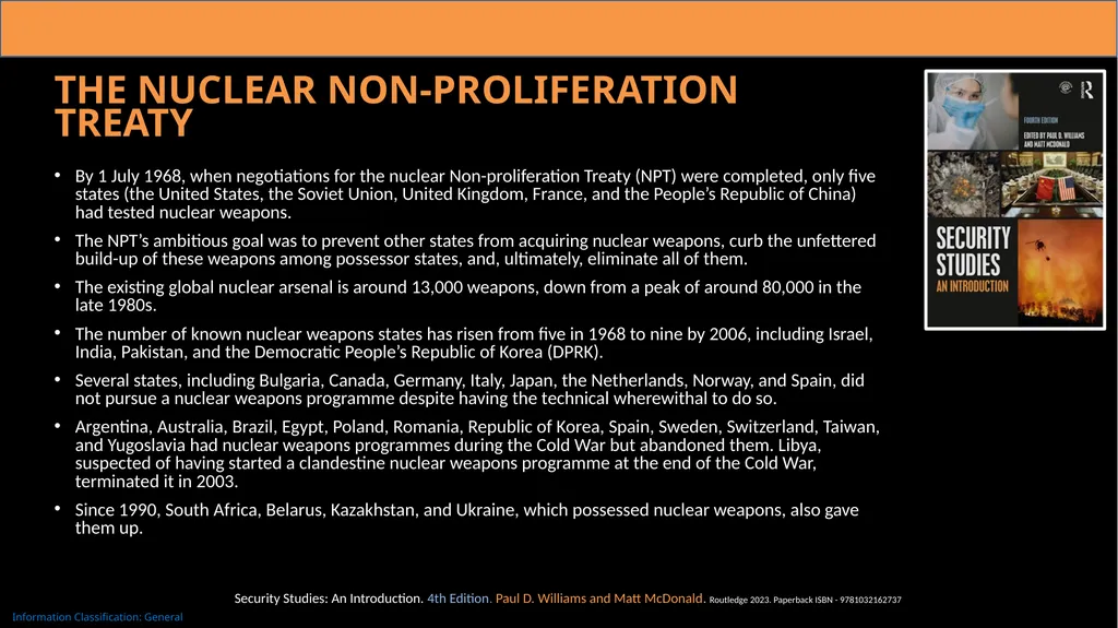 22. Nuclear Disarmament and Non-proliferation The - slide 3 of 12