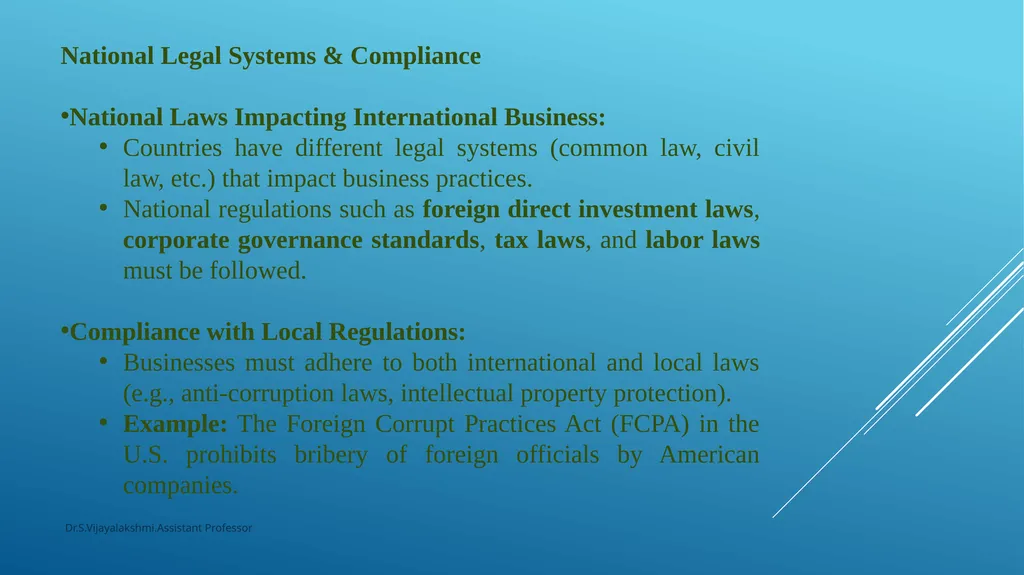 Legal Framework of International Business By - slide 4 of 7