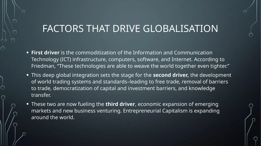 GLOBAL BUSINESS ENVIRONMENT Lo 1: analyse the key - slide 5 of 22