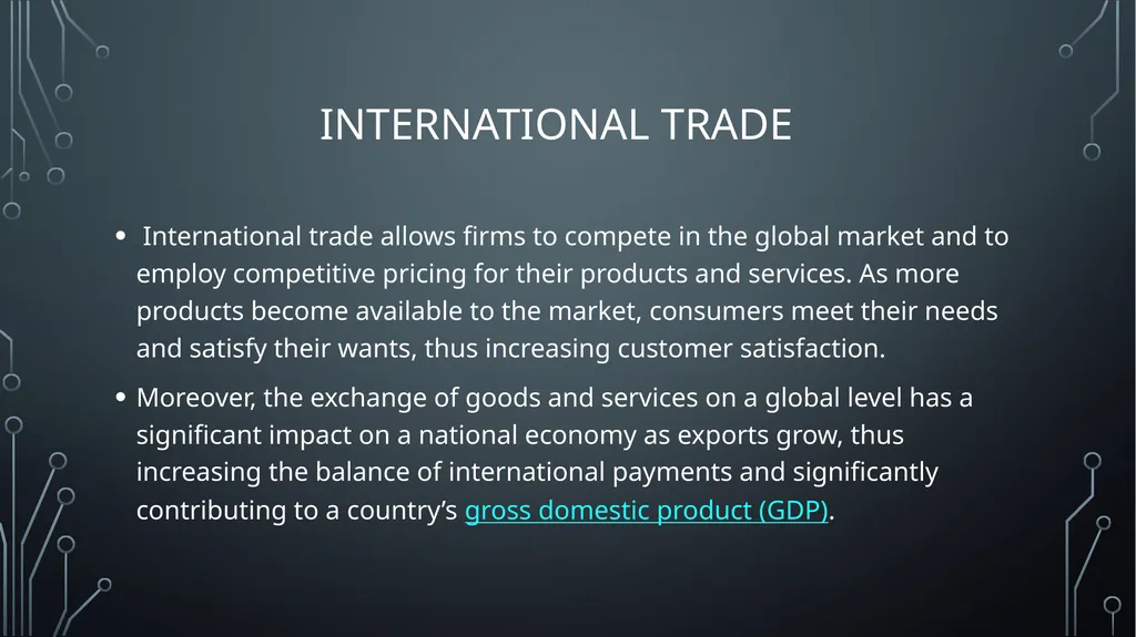 GLOBAL BUSINESS ENVIRONMENT Lo 1: analyse the key - slide 19 of 22