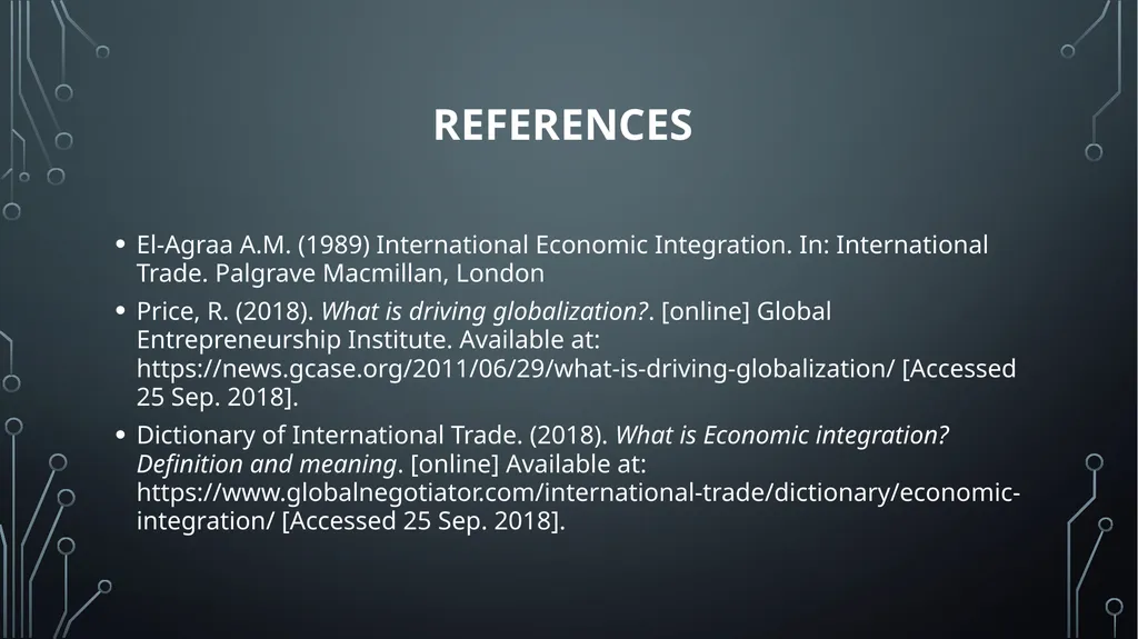 GLOBAL BUSINESS ENVIRONMENT Lo 1: analyse the key - slide 20 of 22