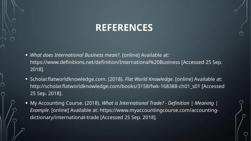 GLOBAL BUSINESS ENVIRONMENT Lo 1: analyse the key - slide 22 of 22