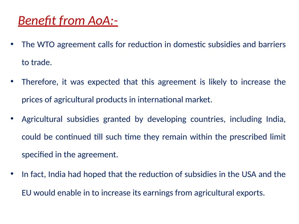 Sem - II Paper III Indian Economy WTO and Indian - slide 19 of 26