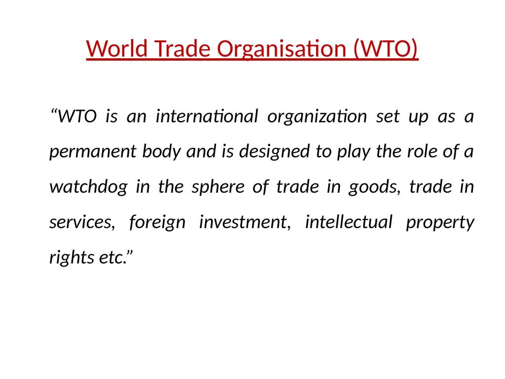 Sem - II Paper III Indian Economy WTO and Indian - slide 2 of 26