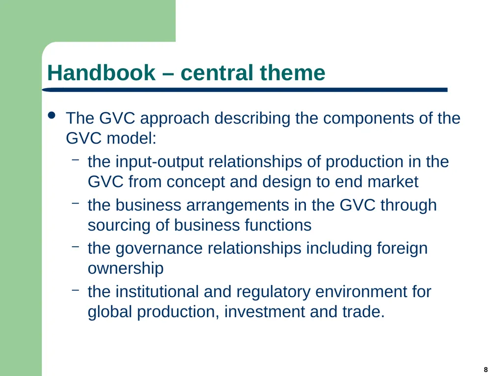 Michael Connelly Chair: Expert Group on - slide 8 of 14