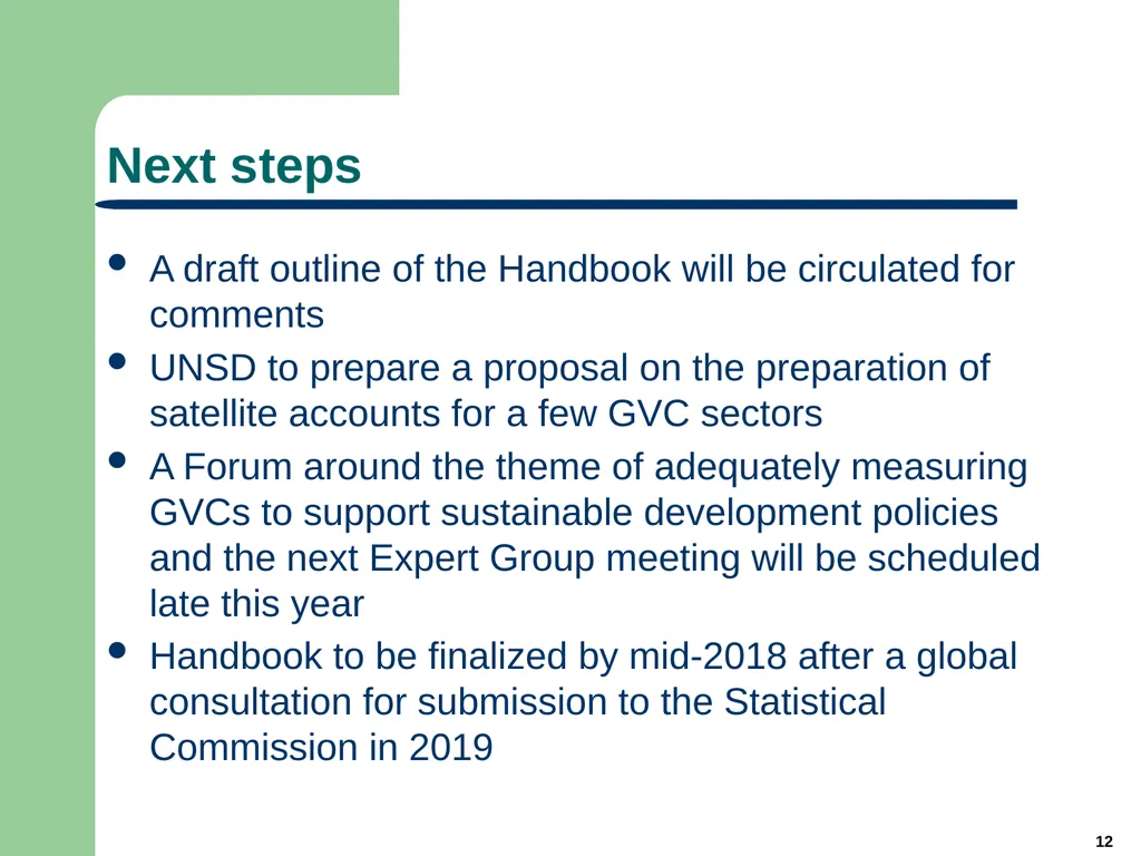 Michael Connelly Chair: Expert Group on - slide 12 of 14
