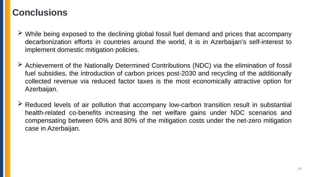 Azerbaijan: Pathways for Decarbonization in a - slide 23 of 27