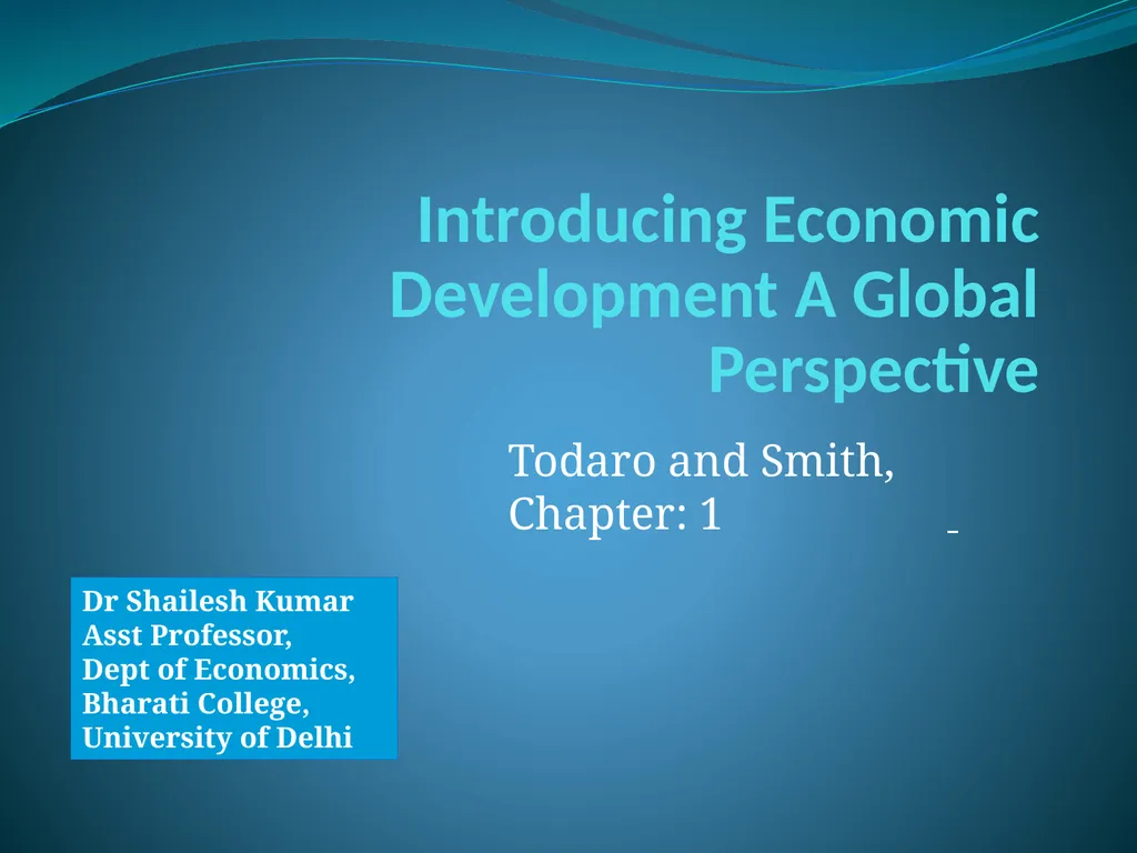 Introducing Economic Development A Global