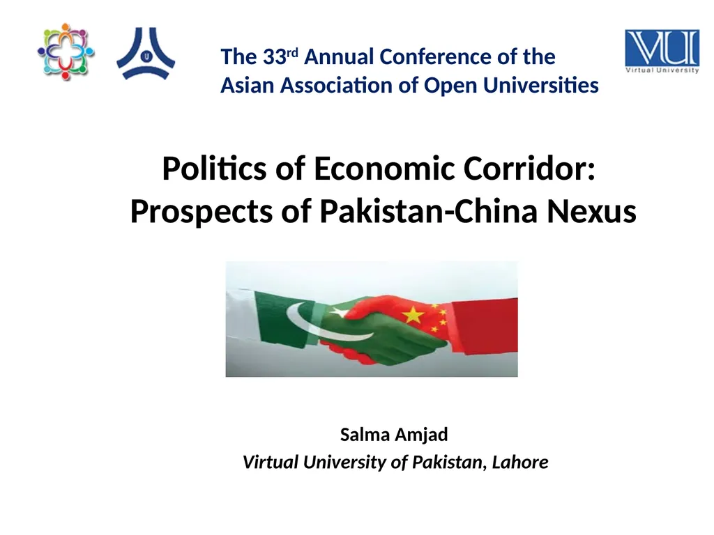 Politics of Economic Corridor: Prospects of - slide 1 of 19