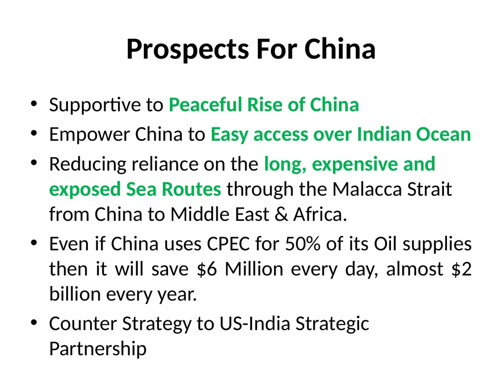 Politics of Economic Corridor: Prospects of - slide 12 of 19