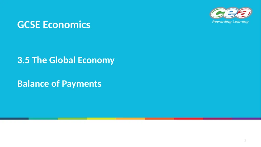 3.5 The Global Economy Balance of Payments GCSE