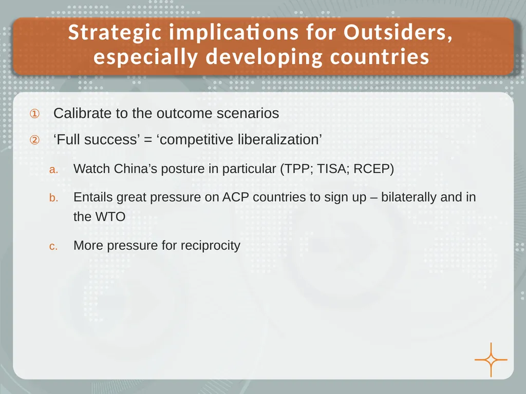 Mega-regional Trade Agreements and Outsiders, - slide 15 of 21