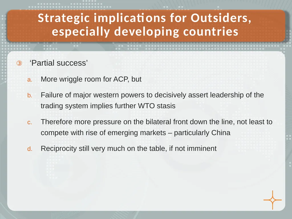 Mega-regional Trade Agreements and Outsiders, - slide 16 of 21
